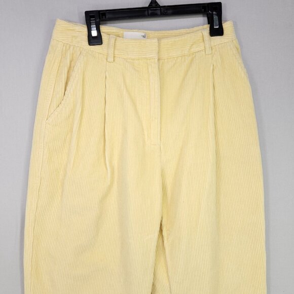 Aritzia Wilfred Free Lennox Pleated Pants Size 4 High Rise Corduroy Mom Baggy - Picture 4 of 15